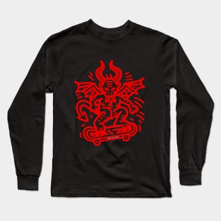 Red Devil on a skateboard Long Sleeve T-Shirt